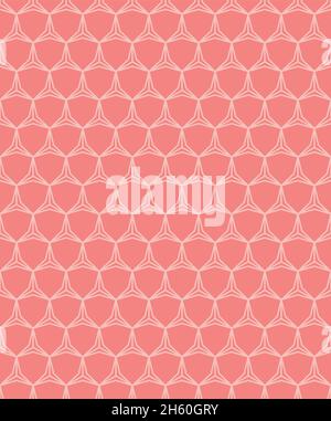 Seamless Pattern vector design with a minimalist style tiled with pastel pink colors. Background with a geometric pattern with pink triangles Stock Vector