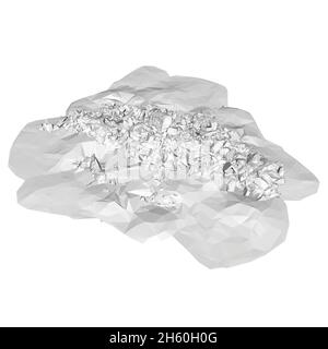 Heap of stones isolated on a white background. Isometric view. 3D. Vector illustration Stock Vector