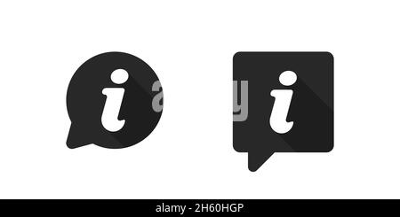 Information icon symbol in circle illustration set, faq info mark vector knowlwdge element. Stock Vector