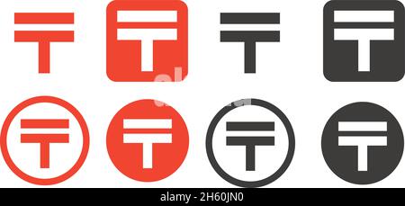 This is a set of icons of the Japanese postal symbol. Stock Vector
