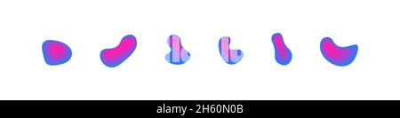Blob random fluid colorful shape collection, round vector liquid different bright colors splash shapes set illustration. Stock Vector