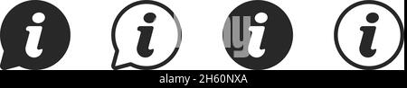 Information icon symbol in circle illustration set, faq info mark vector knowlwdge element. Stock Vector