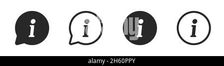 Information icon symbol in circle illustration set, faq info mark vector knowlwdge element. Stock Vector