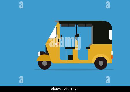 Illustration of Indian three wheeler Auto rickshaw Stock Vector