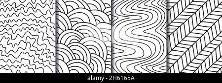 Handwritten lines art for leaflet, covers, books, illustrations. Stock Vector
