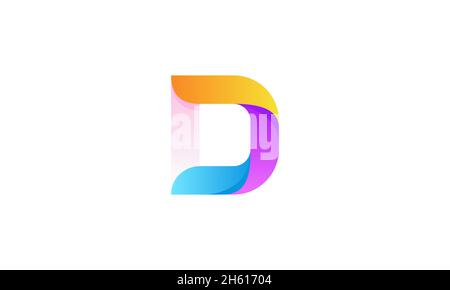 Colorful Letter D logo design , modern colorful Letter D icon vector illustration Stock Photo