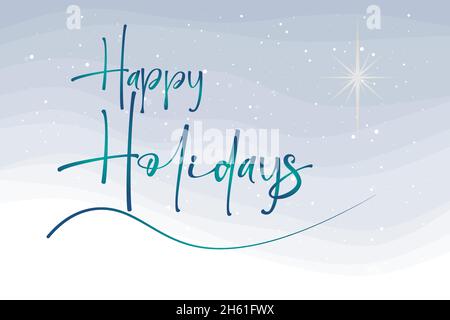 Happy Hollidays - handwritten lettering. Festive modern vector EPS design for card, poster, banner, label etc Stock Vector