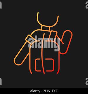 Incorrect use gradient vector icon for dark theme Stock Vector