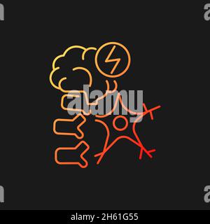 Neuromuscular gradient vector icon for dark theme Stock Vector