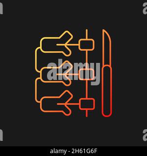 Spinal fusion gradient vector icon for dark theme Stock Vector