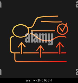 Spine mattress gradient vector icon for dark theme Stock Vector