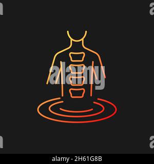 Swimming treatment gradient vector icon for dark theme Stock Vector