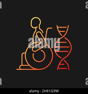 Muscular dystrophy gradient vector icon for dark theme Stock Vector