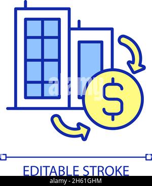 Business cost RGB color icon Stock Vector