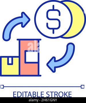 Material acquisition RGB color icon Stock Vector