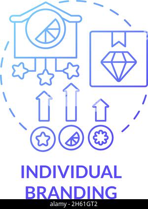 Individual branding blue gradient concept icon Stock Vector