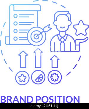 Brand position blue gradient concept icon Stock Vector
