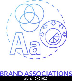 Brand associations blue gradient concept icon Stock Vector