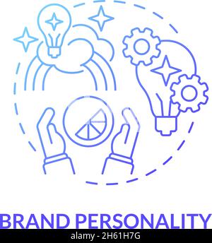 Brand personality blue gradient concept icon Stock Vector