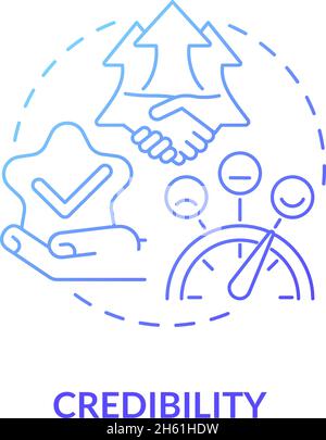 Credibility blue gradient concept icon Stock Vector