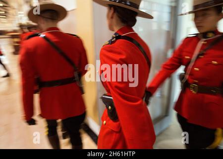 U.S. Border Patrol Academy Chief Dan Harris visits the Royal Canadian Mounted Police Academy to observe graduation exercises of Troop 30 of the RCMP in Regina, Canada, Aug. 7, 2017. Chief Harris also delivered remarks to the graduating class of new officers during an evening banquet. Stock Photo