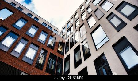 Empty office windows Stock Photo