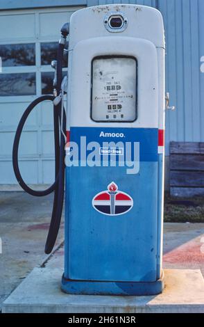 Amoco gas pump, Columbus, Indiana Stock Photo - Alamy