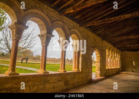 Facade of Nuestra Señora de la Asuncion church.Duraton, Segovia province, Castilla Leon, Spain. Stock Photo