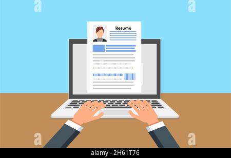 Applying Resume Cv Template With Photo And Details. Stock Photo