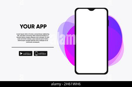 Smartphone application promo for download app landing page. Stock Photo