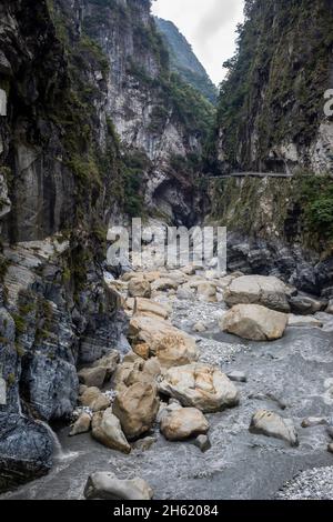 rock formations in the taroko gorge national park Stock Photo