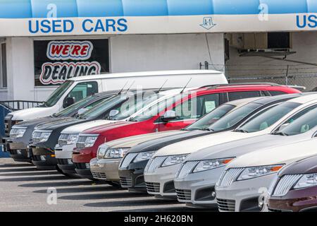 Miami Florida,Metro Ford Mercury,used car dealer lot selling display cars vehicles Stock Photo