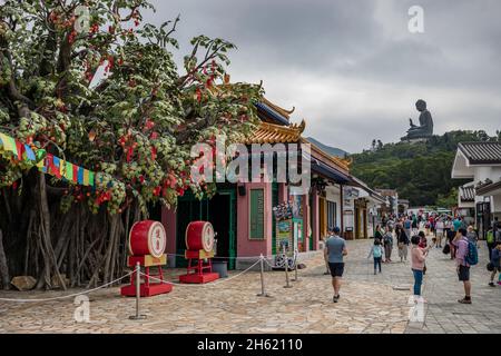 path to tian tan buddha on lantau island Stock Photo