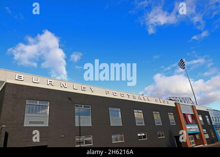 Sign outside Burnley FC ground at Turf Moor, Burnley Stock Photo