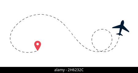 Plane route online education concept vector Stock Vector