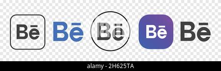 Behance Set of social media logos isolated on white. Stock Vector