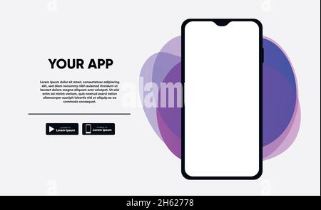 Smartphone application promo for download app landing page. Vector Stock Vector