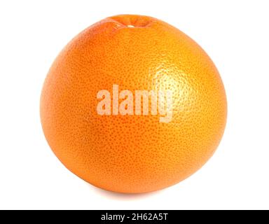 Grapefruit isolated on white background. Whole orange citrus. Stock Photo