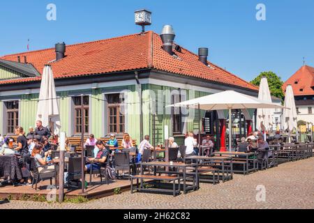 restaurant at the harbor,konstanz,lake constance,baden-wuerttemberg,germany Stock Photo