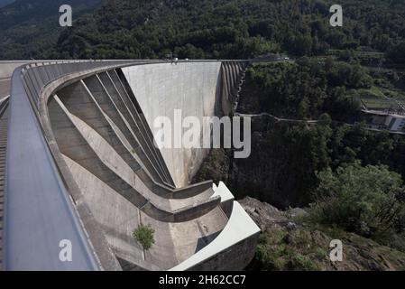 The Verzasca or Contra or Locarno Dam, Ticino, Switzerland Stock Photo