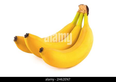 Fresh ripe bananas isolated on white background. Stock Photo