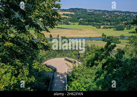 hattingen,north rhine-westphalia,germany - gethmannscher garten,also gethmanns garten in the blankenstein district. view from the belvedere,also called hippentempel,towards the ruhr valley. the landscape park was created at the beginning of the 19th century by carl-friedrich gethmann. Stock Photo