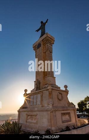 jesus statue,monte del toro,357 m,es mercadal,menorca,balearic islands,spain,europe Stock Photo