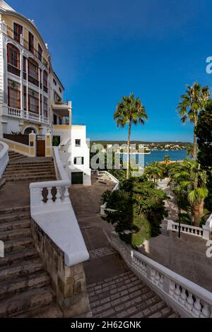 stairs,la casa mir with boinder,moderne (moderniste) architecture by the architect francesc femenías,1904,catalan art nouveau,mahon,mao,menorca,spain,europe Stock Photo