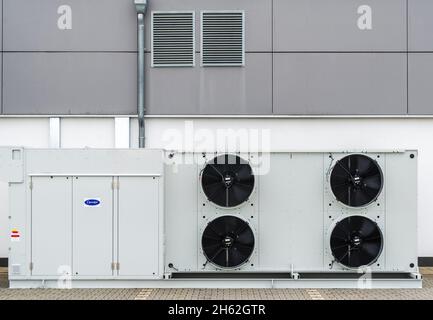air conditioning with fans and ventilation in an aldi süd car park in landsberg am lech Stock Photo