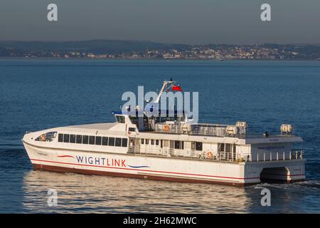 england,hampshire,portsmouth,the solent,wightlink passenger ferry wight ryder 1 Stock Photo