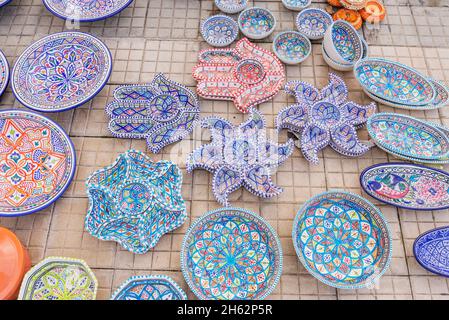 traditional ceramics on sale,cefalu,sicily,italy Stock Photo