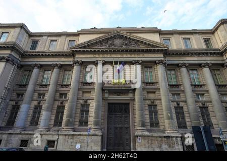 TURIN, ITALY - AUGUST 18, 2021: Curia Maxima former headquarters of Justice Palace in Turin, Italy Stock Photo