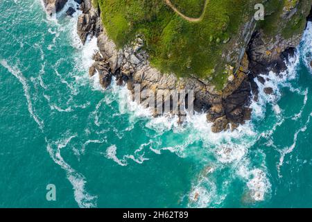 france,brittany,saint-coloumb,rocky coast,surf,north atlantic Stock Photo