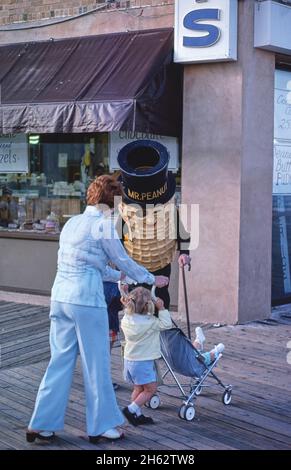 Mr. Peanut, Ocean City, New Jersey; ca. 1978. Stock Photo